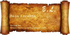 Bein Loretta névjegykártya